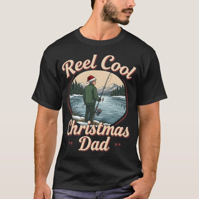 Riktigt coolt julpappa fiske semester t shirt (Framsida)