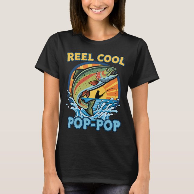 Riktigt coolt pop pop-fiske t shirt (Framsida)