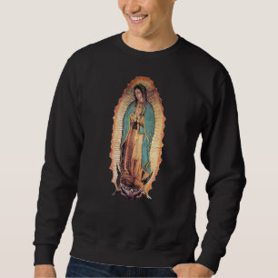 Riktigt Dam i Guadalupe Virgin Mary-katolik Lång Ärmad Tröja