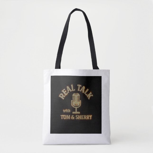 Riktigt prata med Tom & Sherry Podcast Tote Bag Tygkasse (Framsida)