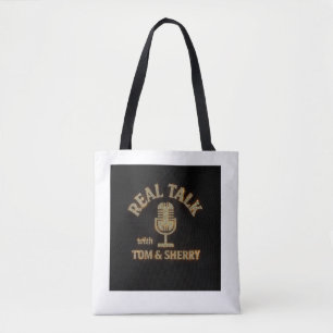 Riktigt prata med Tom & Sherry Podcast Tote Bag Tygkasse