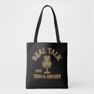 Riktigt prata med Tom & Sherry Podcast Tote Tygkasse
