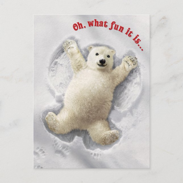 Riktigt stor snöängel inbjudan vykort (Framsida)
