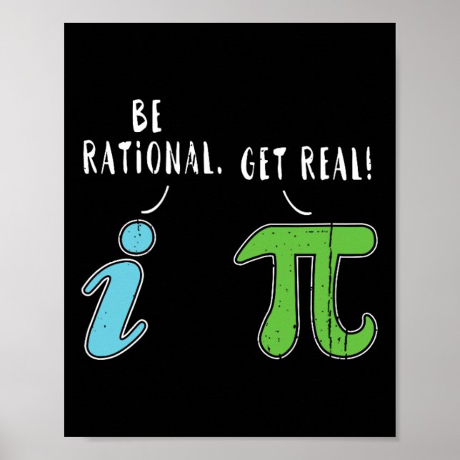 Riktigt väl Rational-funny Math Meme Math Nerd Pi  Poster (Framsidan)
