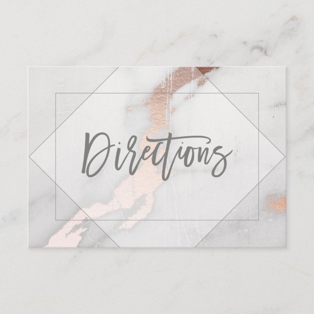 RIKTKORT FÖR MARBLE OCH RO GULD BRÖLLOP TILLÄGGSKORT (Framsida)