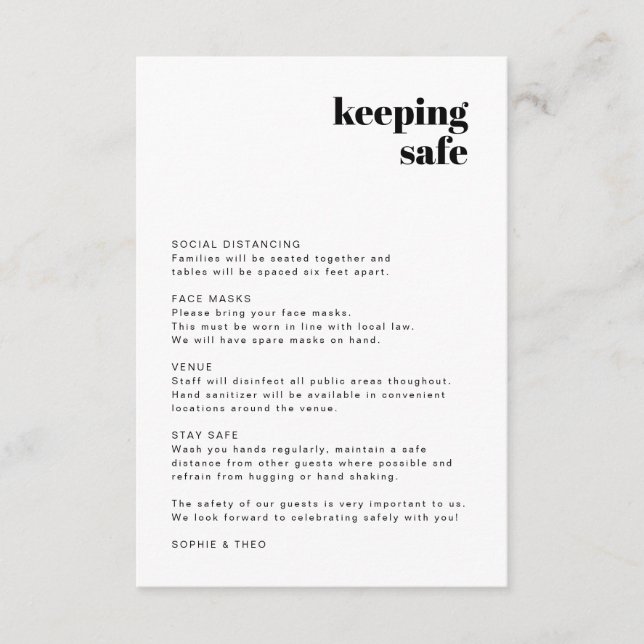 Riktlinjer för enhetlig säkerhet | Modern Retro Br Tilläggskort (Framsida)