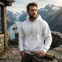 Riktning Upptäckt Marin Kompassros Hoodie