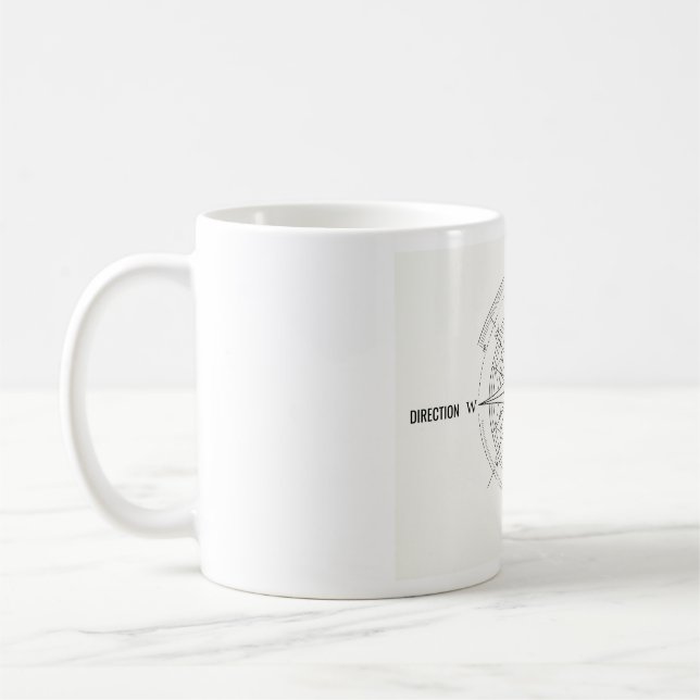 Riktning Upptäckt Marin Kompassros  Kaffemugg (Vänster)