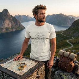 Riktning Upptäckt Marin Kompassros T Shirt