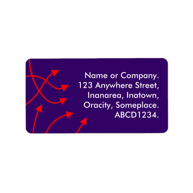 Riktningar - djup Lila Adressetikett (Framsidan)