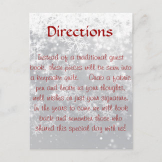 Riktningar för täckequestbook vykort