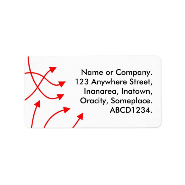 Riktningar - Vita Adressetikett (Framsidan)