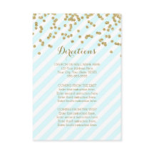 Riktningskort för blå Guld Rand Bröllop