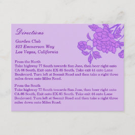 Riktningskort för lila blomma Anpassningsbar Tilläggskort