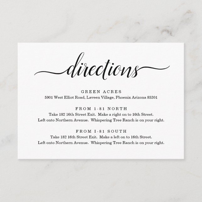 Riktningstillbehörskort - Enkelt Tilläggskort (Framsida)