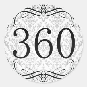 Riktnummer 360 runt klistermärke