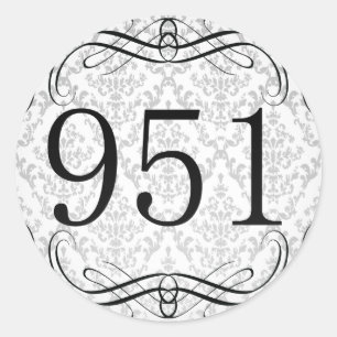 Riktnummer 951 runt klistermärke