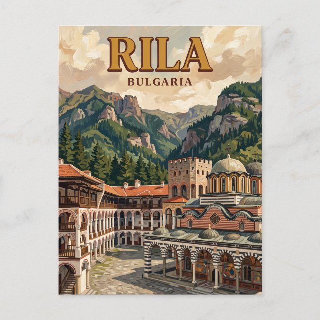 Rila kloster Bulgarien Vykort (Framsida)
