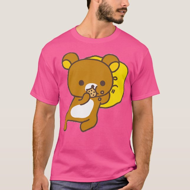 Rilakkuma Eats Cookie Kawaii T Shirt (Framsida)
