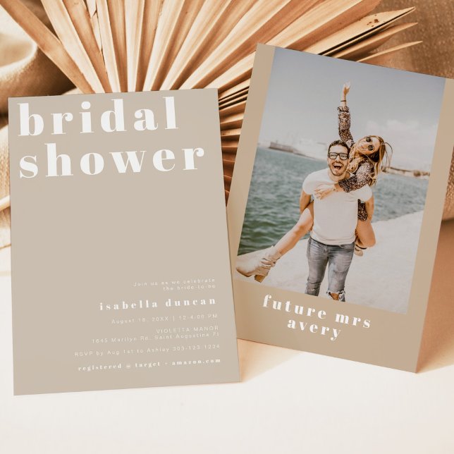 RILEY Bold Boho Retro Beige Cream Möhippa Inbjudningar (Skapare uppladdad)