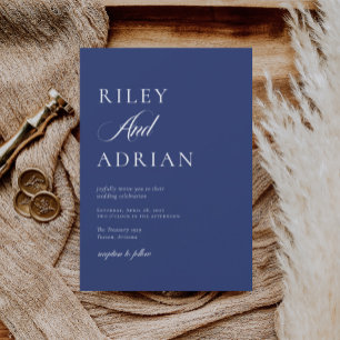 RILEY Cobalt Blue Bröllop Inbjudningar