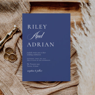 RILEY Cobalt Blue Bröllop Inbjudningar