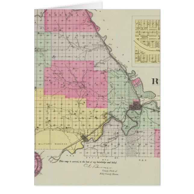 Riley County, Kansas Hälsningskort (Framsidan)