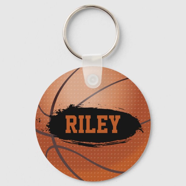 Riley Grunge Basketball Keychain / Nyckelring (Framsida)