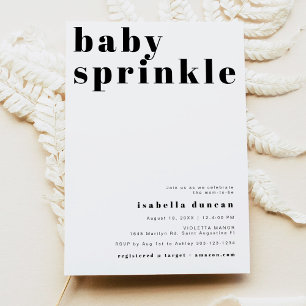 RILEY Modern Bold Contemporary Baby Sprinkle Inbjudningar