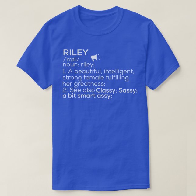 Riley Namn Riley Definition Riley Female Namn Rile T Shirt (Design framsida)