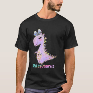 Riley Namn Shirt Girl Dinosaur Födelsedagsfest Ril T