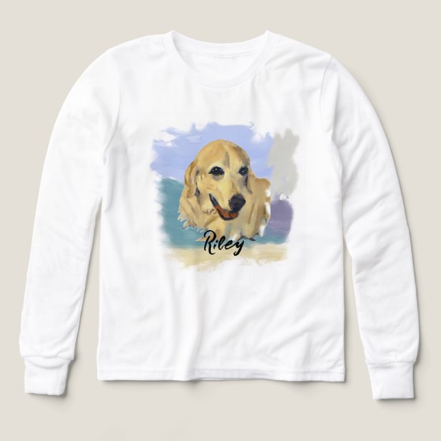 “Riley” – Portrait of a Dog - Personalize Yours T Shirt (Design framsida)