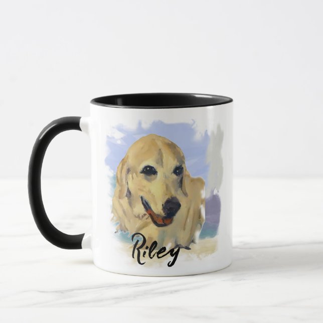 “Riley” – Porträtt av en hund - Anpassa din egen Mugg (Vänster)
