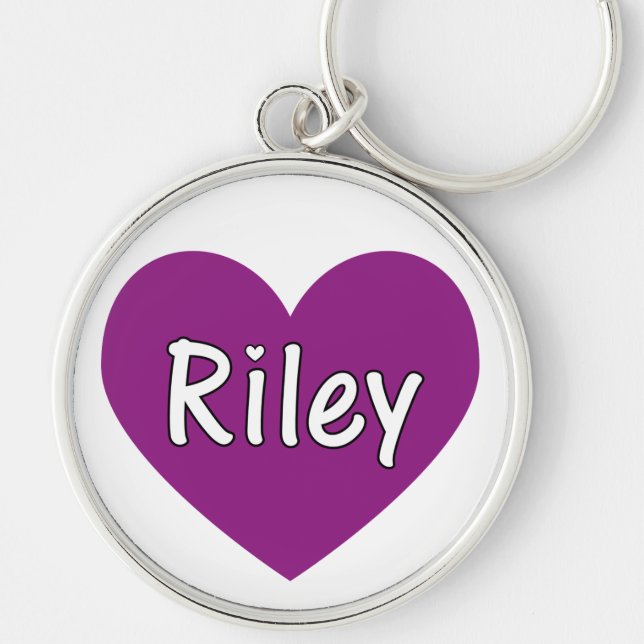 Riley Rund Silverfärgad Nyckelring (Framsidan)
