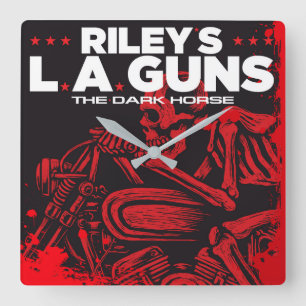 Rileys L.A.GUNS Black Vinyl Cover Art Fyrkantig Klocka
