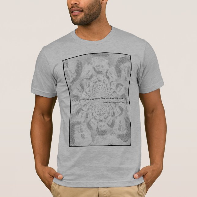 Rilke "bor jag mitt liv, i utvidgning, cirklar" tee shirt (Framsida)