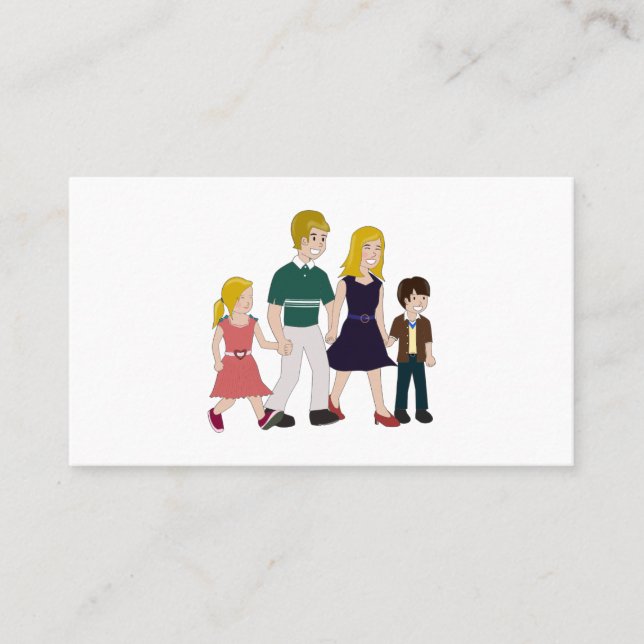 Rilöjligt Lycklig-familjen Visitkort (Framsida)