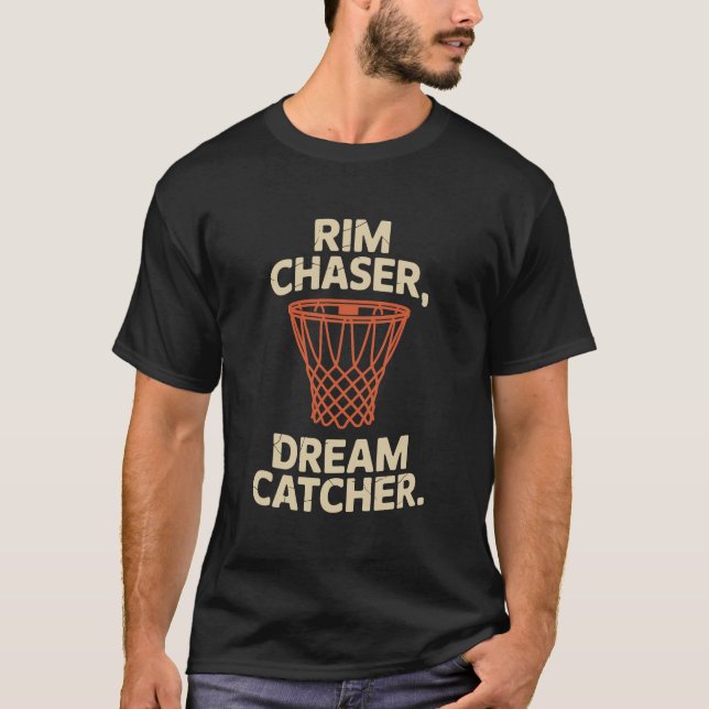 Rim Chaser Dream Catcher Basketball Net Art T Shirt (Framsida)