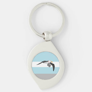 Rimen av den antika Mariner Albatross Skull Swirl Silverfärgad Nyckelring