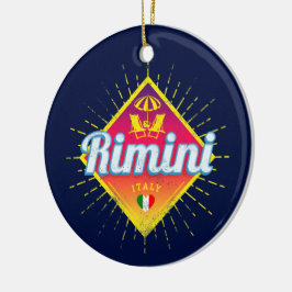 Rimini Emilia-Romagna Italien Retro Solnedgång Vin Julgransprydnad Keramik