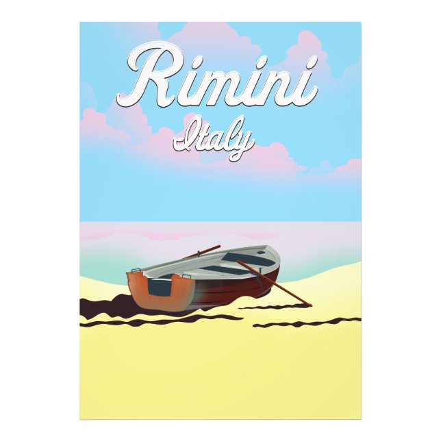 Rimini Italien-stranden poster (Framsidan)