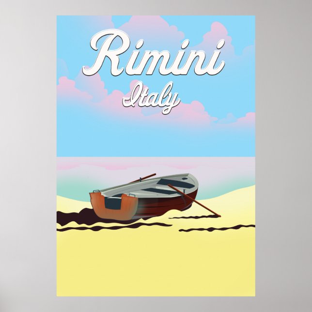 Rimini Italien-stranden poster (Framsidan)