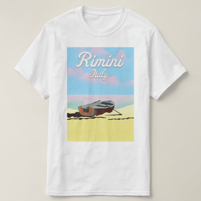 Rimini Italien-stranden poster T Shirt (Design framsida)