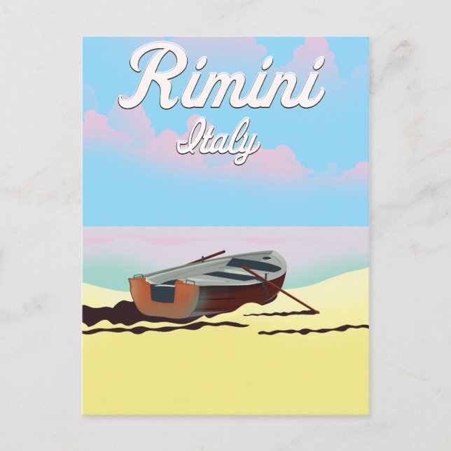 Rimini Italien-stranden poster Vykort (Framsida)
