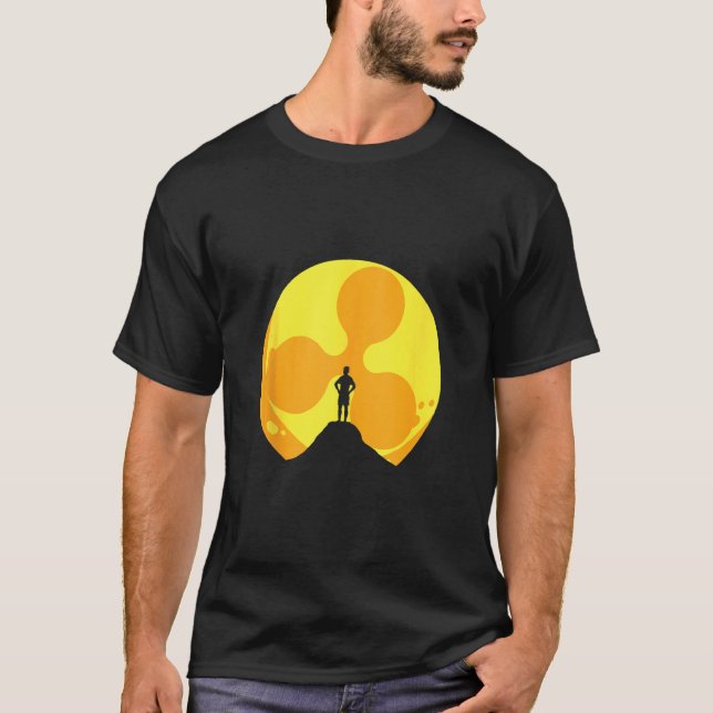 Rimlig Xrp Måne Cryptocurrency Blockchain Trader I T Shirt (Framsida)