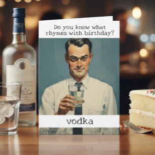Rimmas med Födelsedags Vodka Retro Rolig Kort