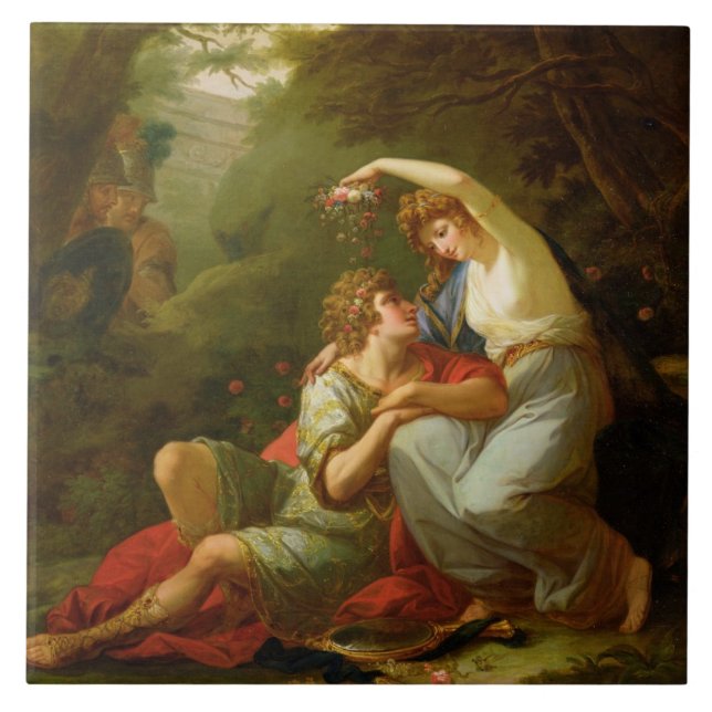Rinaldo och Armida, 1771 (olja på kanfas) Kakelplatta (Framsidan)