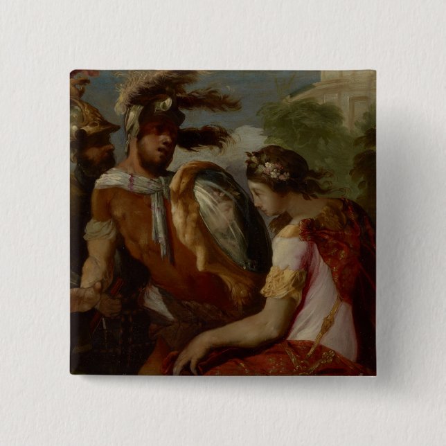 Rinaldo och Spegel-Skydda, c.1650-55 Knapp (Framsida)