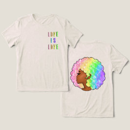 Rinbow afro LGBTQ kärlek är kärlek pride svart fli T Shirt