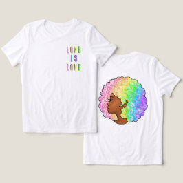 Rinbow afro LGBTQ kärlek är kärlek pride svart fli T Shirt